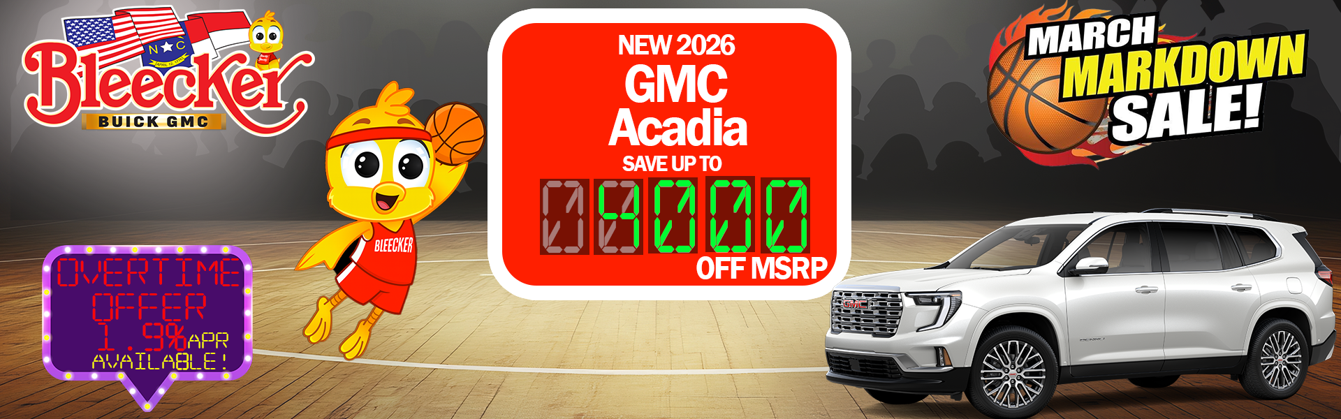 4000 off new 2026 GMC acadias